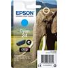 EPSON CARTUCCIA ORIGINALE CIANO T2422 SERIE ELEFANTE - EPSON - C13T24224012