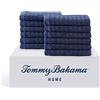 Tommy Bahama - Set di asciugamani da bagno, in cotone altamente assorbente, a bassa formazione di pelucchi e resistente allo sbiadimento (blu scuro del Pacifico settentrionale, 12 pezzi)