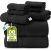 Utopia Towels Set di asciugamani di alta qualità, 8 pezzi, 2 asciugamani da bagno, 2 asciugamani per le mani e 4 panni da bagno, 100% cotone filato ad anello, altamente assorbenti, per bagno, sport e