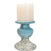 Creative Co-op Portacandele grande in terracotta blu invecchiato