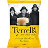 TYRRELLS, Chips Cheddar, Patatine al Gusto Formaggio, Ideali come Snack per Merende, Aperitivi, Antipasti o Feste, Senza Coloranti e Senza Glutine, Busta da 150 g