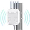 TamperSeals Group Ripetitore WiFi 6 mesh esterno lungo raggio AX3000, WN573HX3 Outdoor Bi-Band Gigabit Punto di accesso PoE/Amplificatore WiFi Wireless Potente (4x8dBi Antenne, MU-MIMO, 256 Dispositivi)