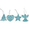 Giocoplast Natale Addobbo Natalizio Glitter ice Blue 10 cm 4 Assortimenti Indicare la Variante