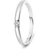 MIORE anello solitario di fidanzamento da donna con diamante 0,05 ct in oro bianco 8 carati oro 335