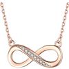 ChicSilver Collana Donna in Argento 925 con Ciondolo Infinito con Zirconi Collana Donna Regolabile, Argento/Oro/Oro Rosa