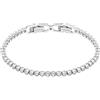 Swarovski Bracciale Tennis Emily, Taglio Round, Bianco, Placcato rodio
