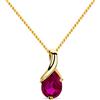 OROVI Collana Donna Oro Giallo 14KT Girocollo con Rubino rosso 45 cm, gioiello anallergico confezionato in un elegante astuccio portagioie