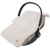 Jollein Sacco a pelo per passeggino Cloudy Rib - Oatmeal - Per seggiolini auto per neonati, seggiolini auto Gruppo 0+ e passeggini - Per cinture a 3 e 5 punti - Con struttura a coste e fodera in pile