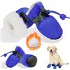 SSIMIDAPT 4 Pezzi Stivali per Cani, Stivali per Cani Paw Protector, Calzini Antiscivolo per Cani con Striscia Riflettente, Scarpe Cane Neve Regolabili, per Cani Piccoli Medi Grandi