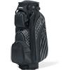 Bag Boy Revolver XP - Borsa da golf cart a 14 vie, girevole a 360°, con divisori individuali a tutta lunghezza, tubo esterno per putter, 9 tasche, nero/stelle e strisce