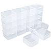 Goodma 18 contenitori quadrati vuoti in plastica trasparente, 6,5 x 6,5 x 3,5 cm