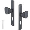 Kotarbau Maniglia per porte interne ed esterne, guarnitura per porta a piastra lunga con cilindro di profilo, da 72 mm, in alluminio, pomello per porta, maniglia per porta, guarnizione per porta