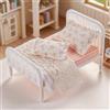Minamzee 1:12 Letto Per Casa Delle Bambole, Letto Miniatura In Rattan Marrone Stile Fatato Pastorale Con Biancheria Rimovibile, Accessori Mobili Camera Da Letto Moderni