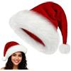 GNALIA Cappello Natale 1 Pezzo, Cappello Babbo Natale Per Adulti Rosso Bianco, Berretto Classico In Velluto Spesso Per Feste Natalizie