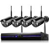 REIGY 3MP Kit Videosorveglianza Wifi Esterno con Registra Audio, Sistema di Sicu
