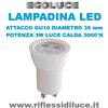 Egoluce lampadina led attacco GU10 diametro 35 MM 3W 3000°K