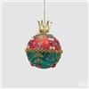 EDG Enzo De Gasperi Pallina di Natale Boheme D 8 Cm H 11 Cm in Vetro Rosso Verde