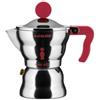 Alessi Moka Alessi Caffettiera Espresso 1 Tazza Manico e Pomolo Rosso