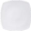 Saturnia Piatto Piano Quadro L 24 Cm H 2,5 Cm Diag. 28 Cm Porcellana Tokio Bianco