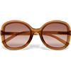 OKKIA Occhiale da Sole Premontato Butterfly Mod. Anna Trasparente Brown