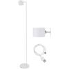 BEPER P201UTP305 Lampada ricaricabile Lumì, Lampada da terra e da tavolo, Altezza regolabile, Accessorio da parete, Cavo USB incluso, Accensione touch, Bianco