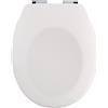 Spirella - Sedile WC Rigido Termico Neela - Cerniere in ABS Cromato, Coperchio WC con Freno anticaduta, Chiusura rallentata - 44 x 37 x 3 cm - Bianco Opaco