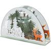 Flair Flower Oggetto decorativo in vetro con cervi rami di abete e luce a LED, portacandele a luce d'atmosfera, decorazione natalizia in vetro, regalo di Natale, decorazione decorativa
