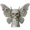 amscan Statua a forma di teschio di falena accademica in poliresina grigia, 25,4 x 31,8 cm (confezione da 1), elegante decorazione gotica per casa o ufficio