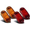 joonnair 4 X LED Luci Di Posizione Laterali Indicatore Ingombro, 12/24 V Luci Ingombro Camper, Luci Ingombro 24v Camion Adatto per Camion, Furgoni E Rimorchi(Rosso/Giallo)