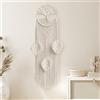 virkwuy Acchiappasogni Boho da Appendere, Acchiappasogni Beige Macramè, Acchiappasognis con Albero Della Vita, Albero Della Vita Rete dei sogni Utilizzato per Filtrare Gli Incubi e Portare Fortuna
