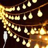 ENLACE Catena luminosa a LED USB, 3 metri, 20 sfere, luce bianca calda, luce fissa