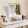 TYhogar Specchio cosmetico con illuminazione, specchio da trucco con luce, specchio Hollywood, 3 temperatura di colore, rotazione regolabile a 360°, 52 x 61 cm, 14 W, controllo touch plug in vanity