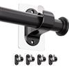 WEKIWGOT Ganci per Tende Senza Bucare, Ganci Adesivi per Tende con Viti - Staffa/Supporto per Barre per Tende per Bagno, Cucina, Soggiorno, Camera da Letto (Nero 4 Pezzi)