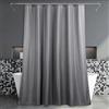 Popkozzi Tenda da doccia lunga in tessuto grigio: antimuffa, resistente alla muffa, idrorepellente, lavabile, in poliestere, tenda da doccia per bagno, elegante tenda da bagno in stile lino, 183 x 200 cm