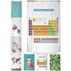 arteneur® - Tenda da doccia antimuffa, 120x200 cm, materiale riciclato Öko-Tex Standard 100, orlo zavorrato, impermeabile, lavabile, 8 anelli, e-book, sistema periodico in tedesco