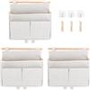 SHMSHNG 3 Portaoggetti da Appendere, Organizer da Parete, Organizer da Appendere, in Tessuto Lino, per Casa, Ufficio, Bagno, Cameretta dei Bambini (Beige)