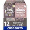 Kleenex Fazzoletti per il viso ultra morbidi, confezione da 12 scatole di fazzoletti cubici - i nostri tessuti più morbidi e setosi progettati pensando al lusso