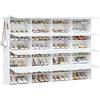 HOOBRO Scarpiera, Scaffale Portascarpe a 16 Scomparti, con Sportello, Scaffale Componibile in Plastica, Scomparto di 40 x 30 x 30 cm, per Corridoio, Portico, Dormitorio, Bianco EWT48SC01