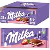 Milka Cioccolato al Latte con Fragola, Confezione da 22 Tavolette