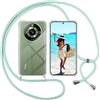 ISOI Cover con Cordino per Realme 11 Pro/11 Pro+/11 Pro Plus 5G, Custodia Trasparente con Collana Tracolla Laccio Collo Ultra Sottile Morbido TPU Silicone Antiurto AntiGraffio Antiscivolo Case, Verde