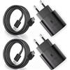 JupptElectronics 2-Pack 25W USB C Caricabatterie a Ricarica Super Veloce per Samsung Galaxy S23 S22 S21 S20 FE S10 S9 S8 A54 A53 A52 A51 A50 A34 A33 A14 A13 Z Flip 5/Z Fold 5G, Spina Presa Tipo C Spinotto con Cavo 2M