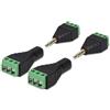 kwmobile 4x Adattatore Jack 3 poli Terminal Block - Set 2x Adattatori audio jack 3,5 mm maschio e femmina - Connettore 3.5 mm 3 Pin - fissaggio a vite