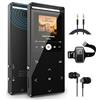 MUSRUN lettore MP3 Bluetooth,64GB con fascia da braccio sportiva,radio FM e registrazione,HIFI,scocca in metallo,nero opaco