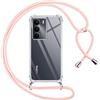 Pnakqil Cover per Realme 14x 5G/C75 4G con Cordino, Trasparente Custodia con Laccio Tracolla Cellulare Girocollo Collana Protettiva per Realme 14x 5G/C75 4G 6.67, Rosa