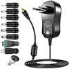 PChero CA/CC Adattatore Di Alimentazione Universale, PChero 24W Alimentatore Switching Da con 8 Spine CC, Incluso Connettore Micro USB per 3/4,5/5 / 6/7,5/9 / 12V Elettronica Domestica - 2000mA Max.