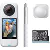 Insta360 X4 Air Pack Starter Bianco artico- Videocamera leggera 165g 8K 360, selfie stick invisibile, lenti sostituibili, prima registri poi inquadri, cover antivento integrata,stabilizzazione.