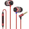 SoundMAGIC E10C Auricolari In Ear con Cavo Antigroviglio e Microfono Cuffie con filo HiFi stereo Isolamento Acustico Bassi Potenti Nero Rosso