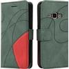Fatcatparadise Cover per Samsung Galaxy J1 2016 / J120, Flip Caso in PU Pelle Case Cover Libro Portafoglio Protettiva Custodia con TPU Antiurto,[Kickstand][Slot per Schede][Magnetica] (Verde)