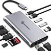 UtechSmart12 in 1 Hub USB C con 2 HDMI, 1 DisplayPort, Tipo C PD, 4 porte USB, Gigablit Ethernet, lettore di schede SD/TF compatibile con MacBook Pro e altri dispositivi di tipo C