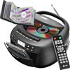 KLIM Lettore CD Con Custodia - Lettore Cassette Audio, AM/FM Radio Bluetooth, Stereo CD Player, Remota, Registrazione Su Nastro, USB Drive, AUX, Radio Stereo Casa Alimentazione AC/DC